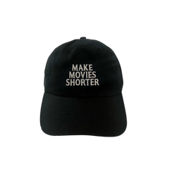 Make Movies Shorter Hat in Black Front