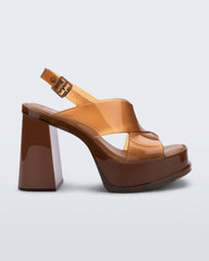 Melissa Dance Heel Ad Brown Sandały Damskie na Obcasie Brązowy