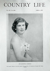 Miss Jennifer Cameron Country Life Magazine Portrait April 6, 1951 Vol. CIX No. 2829
