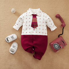 Body enterizo blanco con bordo y corbata