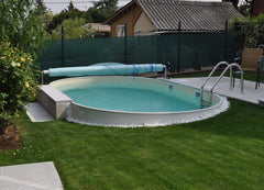 Happy Pool metalen zwembad Wit ovaal 737 cm x 360 cm x 120 cm