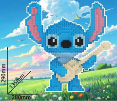 Niedliches blaues Wesen mit Gitarre | Bausteine