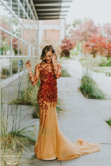 Red and Nude Tulle Dress (#Lacye) - Dream Dresses by P.M.N.