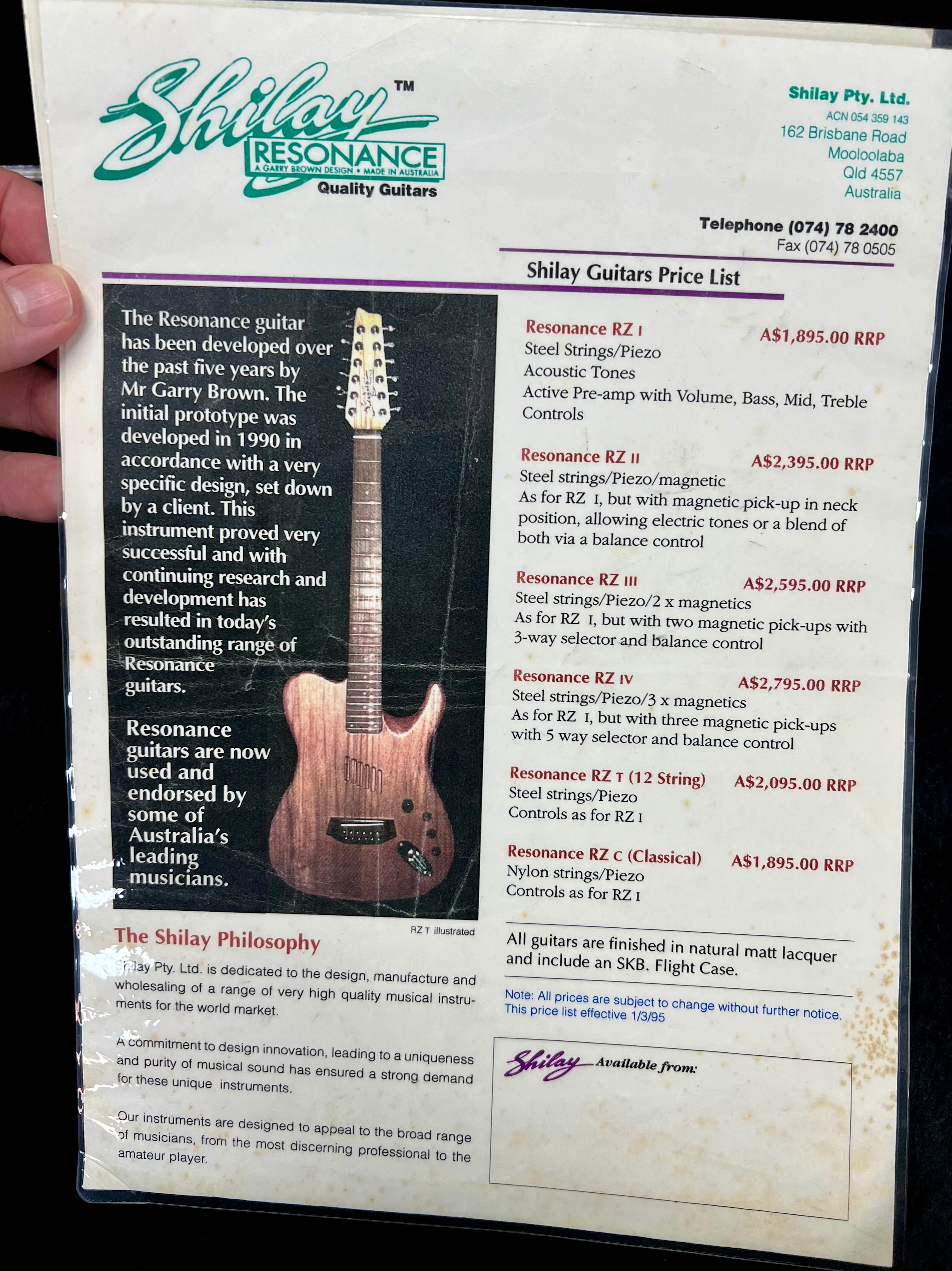 Shilay Resonance 1990's Custom Guitar(Garry Brown) W/Hard Case ( Pre Owned)-Resonance ( Shilay)-Infinite Music
