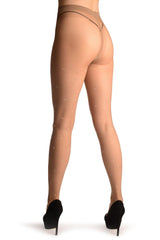 Nude With Medium Grey Polka Dot