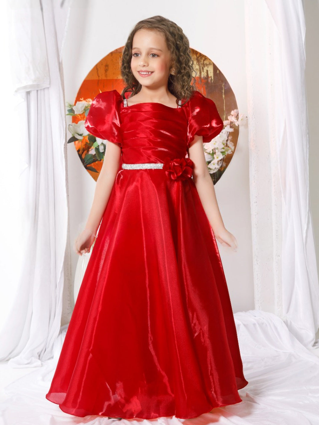 Scarlet Red Princess Gown for Girls