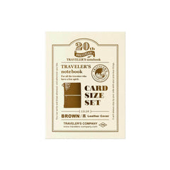 Traveler's Notebook Card Size 20th Anniversary Set in Brown by Traveler's Company