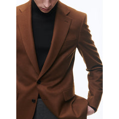 Fursac - Veste Ajustée En Flanelle De Laine - Cannelle - Homme