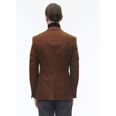 Fursac - Veste Ajustée En Flanelle De Laine - Cannelle - Homme