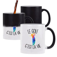 Mug magique Golf c'est la vie Golfeur et Golfeuse | Tasse changement de couleur - Planetee
