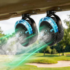 VENSWID Magnetic Misting Golf Cart Fan 2-Pack