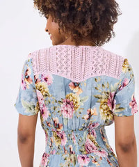Joe Browns 8 Blue Bonnie Floral Maxi Dress
