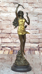 Nude Woman Female Hunter Hot Cast Diana Goddess Hunt Moon Bronze Marble Statue