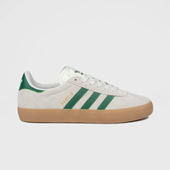 Adidas Skateboarding Crystal White, Green and Gum Gazelle ADV Shoes