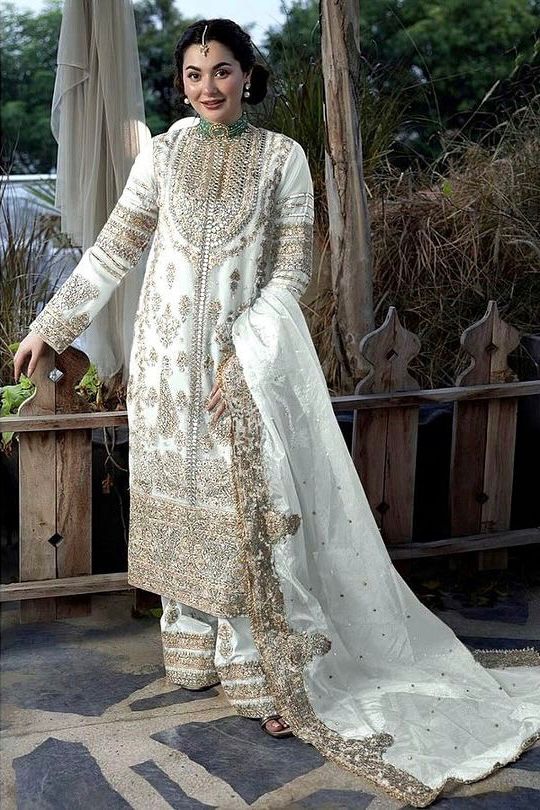 Demanding Embroidery Sequence Work White Color Anarkali Suit