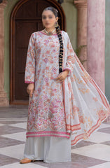 Zynah Embroidered Lawn Unstitched 3 Piece Suit - Design-07 - AK25ZNA2 - Pink - Summer Collection