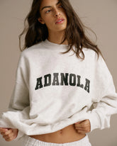 Varsity Oversized Sweatshirt - Light Grey Melange/Black
