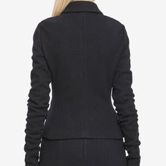 Single-breasted wool cloth jacket