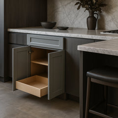 Home Decorators Collection Veiled Gray Shaker Base Kitchen Cabinet