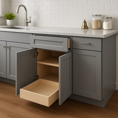Home Decorators Collection Veiled Gray Shaker Base Kitchen Cabinet