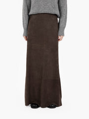 Gonna lunga suede choco