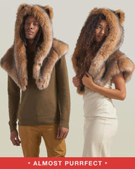 *Almost Purfect* Coyote Luxe Faux Fur Shawl - SpiritHoods