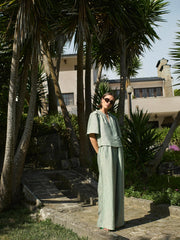 Lichte mintgroene celin gloss pants