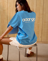 Motion Short Sleeve Oversized T-shirt - Capri Blue/Marshmallow White