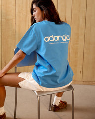 Motion Short Sleeve Oversized T-shirt - Capri Blue/Marshmallow White