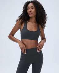 Ultimate Scoop Neck Racer Back Bra - Graphite Grey