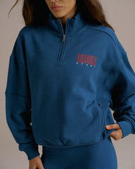 Sport Horizon Relaxed Funnel Neck Zip Sweatshirt - College Blue