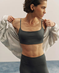 Ultimate Gloss Skinny Strap Bra - Grey