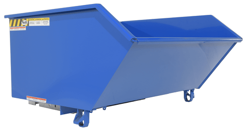 Centerline Dynamics Forklift Attachments Vestil Steel High Strength Low Profile Hopper 1 Cubic Yard 6000 Lb. Capacity Blue H-100-HS