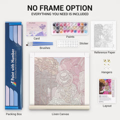 Colorful Rhino Paint By Numbers Kit With No Frame