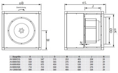 S&P Lüftungsbox KABT/4-4000/355, 400V, 120°C