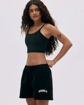 Varsity Sweat Shorts - Black/Marshmallow White