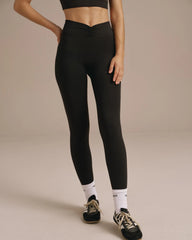 Ultimate Ruched Front Leggings - Black