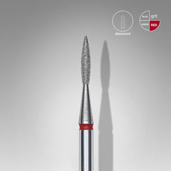 Staleks Elmas Sivri Alev Freze, Kırmızı, Çap 1,6 mm, Çalışma Kısmı 8 mm