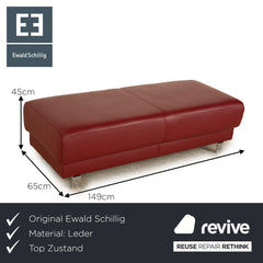 Ewald Schillig Leder Hocker Rot