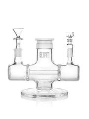 GRAV Stax Clear Borosilicate Glass Inline Base for Bongs, Front View with Dual Function