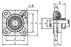 HCF209-27 1 11/16" Square Flanged Mounted Bearing - Eccentric Collar - Buy Bearings online - Fast US Shipping