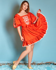 mini orange dress