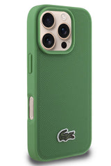 Lacoste Pike iPhone 16 Pro Max Magsafe Uyumlu Silikon Kılıf Yeşil Lacoste