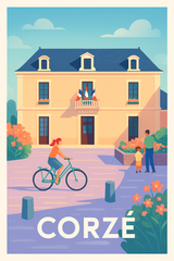 Maine-et-Loire France Pas de Cadre / 20 × 30cm Affiche de Corzé - Douceur de vie à la mairie
