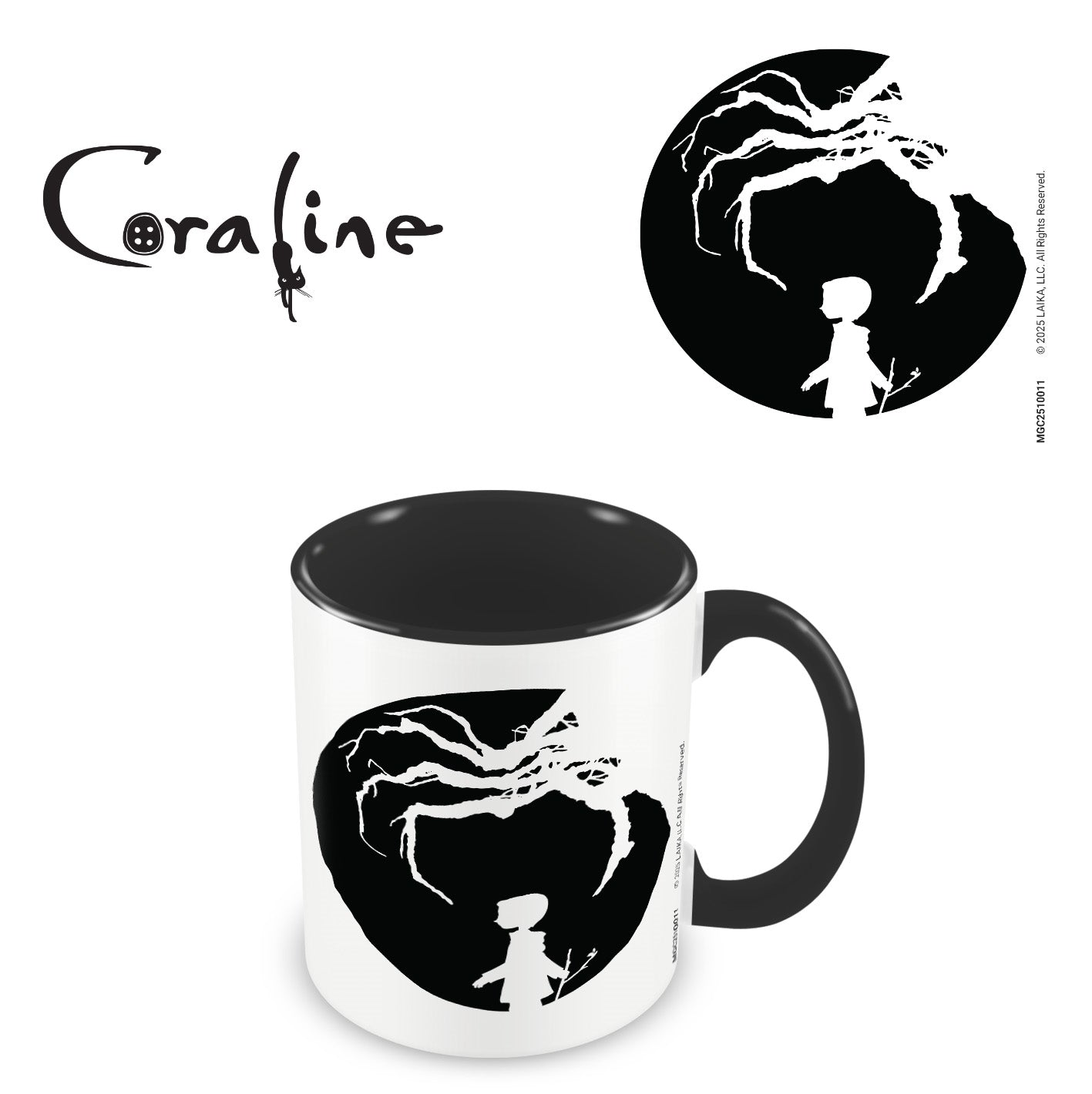 Coraline (Moon Tree) 11oz/315ml Coloured Inner and Handle Ceramic Mug