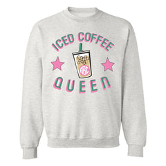 Monogrammed 'Iced Coffee Queen' Crewneck Sweatshirt - United Monograms