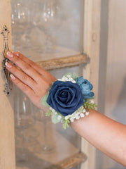 Navy Blue Wrist Corsage - Rinlong Flower