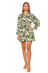 Cara Cara Colette Toile Green Long Sleeve Shirtdress