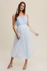 Paper Bag Frill Tulle Maxi Dress - MOD&SOUL - Contemporary Women's Clothing