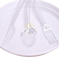 Plastic Bestekset – Vorken Lepels Messen Transparant 19cm - wegwerp bestekset